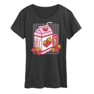 Women's - Instant Message - Strawberry Milk Short Sleeve Graphic T-Shirt - 1 of 4