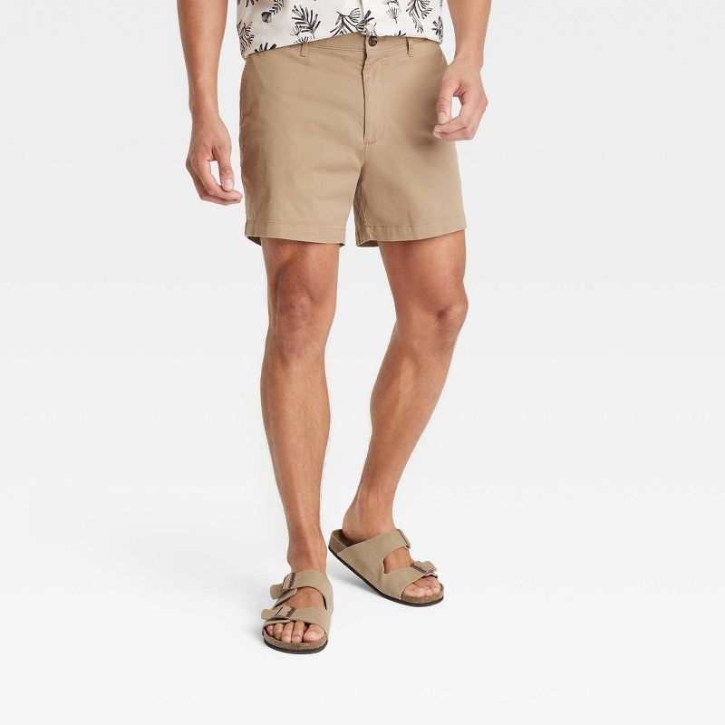 Men's Every Wear 5" Slim Fit Flat Front Chino Shorts - Goodfellow & Co™, 1 of 4