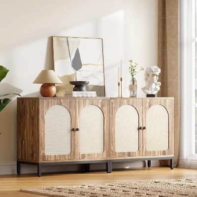 Rattan Sideboard Buffet Cabinet, Entryway Table, Accent Storage Cabinet, Console Table for Hallway, Living Room, Dining Room