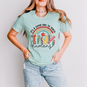 Simply Sage Market Leopard Teach Tiny Humans Short Sleeve Tee - 1 of 4