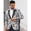 Clearlove Men's Peak Lapel Single Button Tuxedo Jacket Contrast Pocket Formal Party Prom Wedding Blazer - 3 of 4