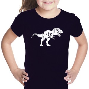 LA Pop Art Girl's Word Art T-shirt - TYRANNOSAURUS REX - 1 of 4