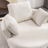 Oversize Round Swivel Chair Cozy Club 360 degrees Swivel Sofa with 3 Pillows Fabric for Living Room Lounge Hotel 40.2D X 42.1W X 34.3H Inch - 3 of 4