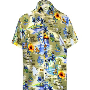 LA LEELA Men's Hawaiian Shirts Short Sleeve Button Down Shirt Mens Tropical Shirts Casual Vacation Summer Party Caribbean Shirts Funny - 1 of 4
