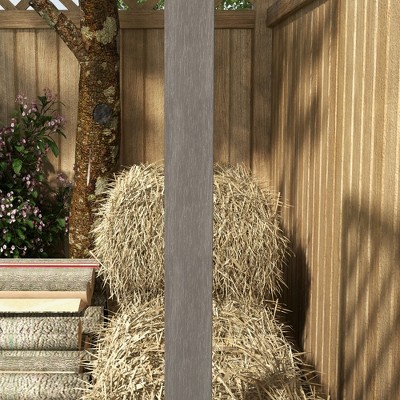 Dark Gray Wood Raised Garden Bed with Trellis