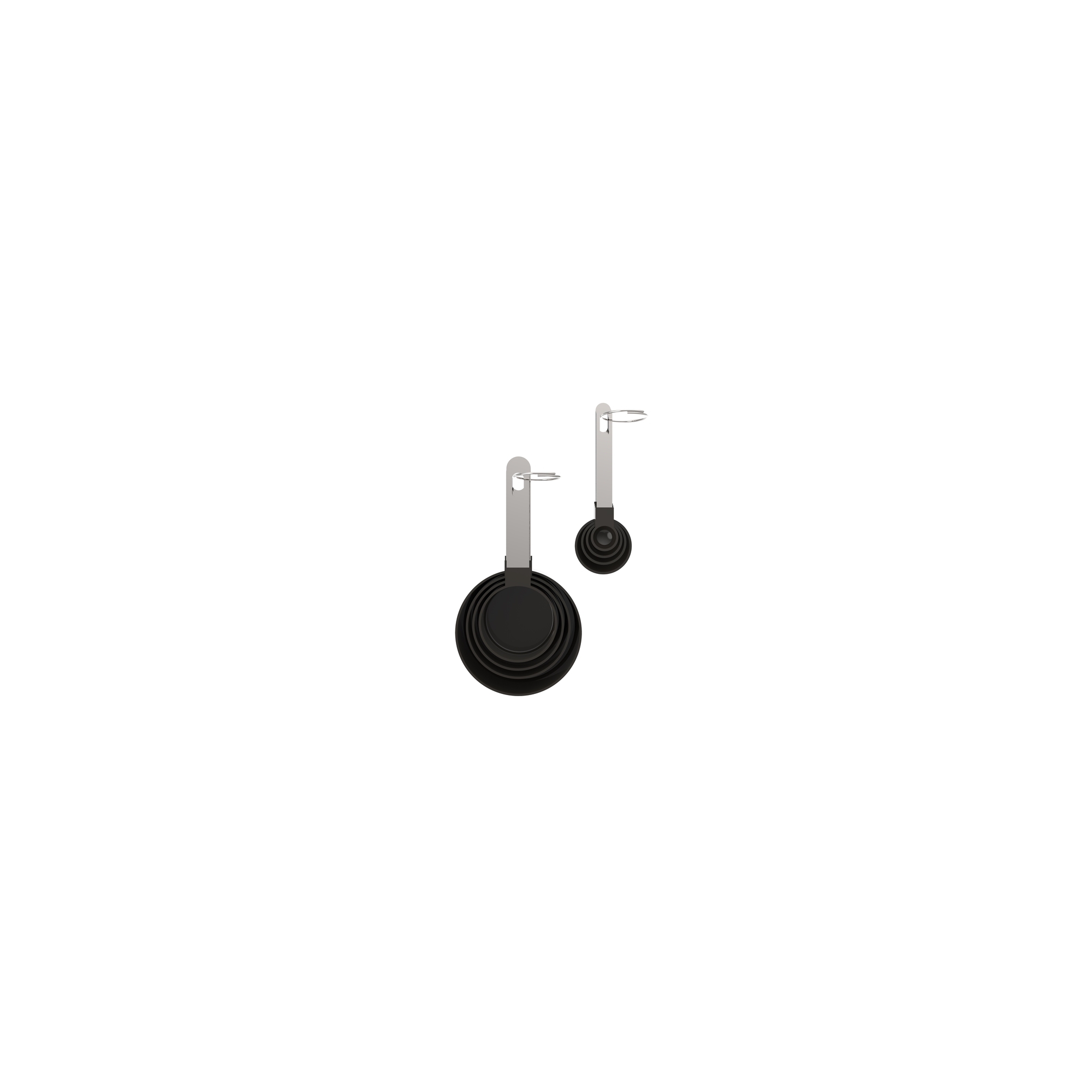 Core Kitchen Stainless Steel Black/Silver Measuring Spoon and Cup Set