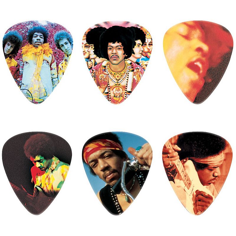 Dunlop Jimi Hendrix Montage Pick Tin With 6 Heavy Picks, 1 of 2