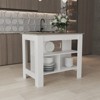 FONTOI Kitchen Island with 2 Door Cabinet and Three Drawers, 43.31" Kitchen Table with Spice Rack for Home, Black&Natural, 40.5"*35.4"*27.5" - 2 of 4