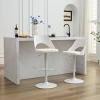 Modern Polyurethane Leather Height Bar Stool With Backrest Set of 2,360˚ Swivel Stool,Modern Stool Bar,Height Counter Stool-Cuddlewood - 2 of 4