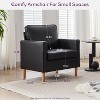 TYBOATLE 57" Small Faux Leather Loveseat Sofa, 3-Piece Mid-Century Modern Tufted Couch Set, Comfy 2-Seater for Bedroom, Dorm, Apartment, Office - 3 of 4