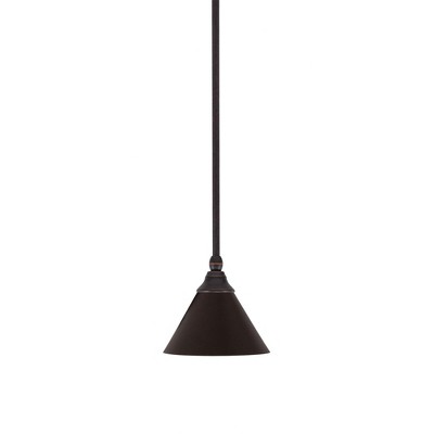 Toltec Lighting Any 1 - Light Pendant in  Dark Granite with 7'' Dark Granite Cone Metal Shade Shade