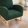 Lyngins Nursery Rocking Chair with Side Pockets,Upholstered Glider Rocking Chair with Curved Legs,Accent Chair for Bedroom,Living Room - 4 of 4