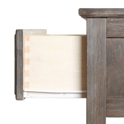 Gray Pine 1-Drawer Nightstand with Shelf