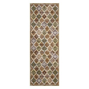 Coolmee Machine Washable Rugs for Living Room, Non-Slip Vintage Boho Floral Ultra-Thin Throw Carpet for Dining Room Office - 1 of 4