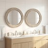 Spassway Round Wall Mirror Farmhouse Decorative Circle Vanity Mirrors with Wood Whitewash frame for Bathroom Bedroom Entryway Living Room - 2 of 4