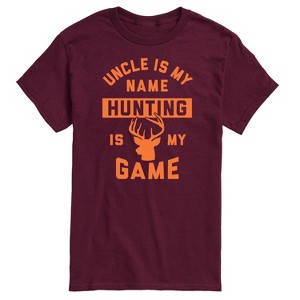 Men's - Instant Message - Uncle Is My Name Hunting My Game Short Sleeve Graphic T-Shirt - 1 of 4