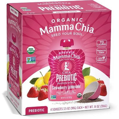 Mamma Chia Strawberry Lemonade Squeeze Vitality Snack - 4ct