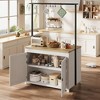 41" Kitchen Island with Storage, 1.2" Countertop Heavy-Duty Multi-Functional Kitchen Cart with 2-Tier Shelves - 3 of 4