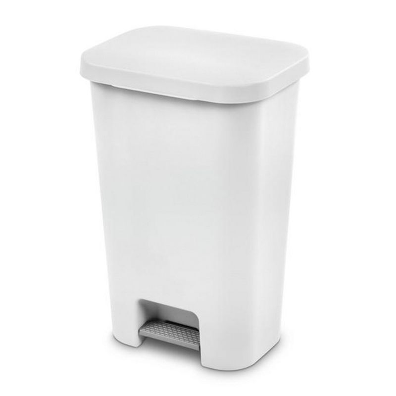 Sterilite Rectangular Step On  Kitchen Plastic Indoor Wastebasket with Wide Opening Lid and Comfort Handle for Home, 2 of 7
