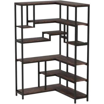 Tribesigns 6-Tier Corner Bookshelf, 74.8" L-Shaped Bookcase for Home Office