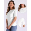 Allegra K Women's Half Sleeve Boat Neck Stretchy Basic Summer Casual Shirt - 2 of 4