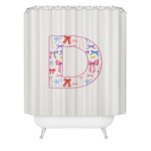 Deny Designs April Lane Art Fancy Bow Monogram Shower Curtain - 1 of 3
