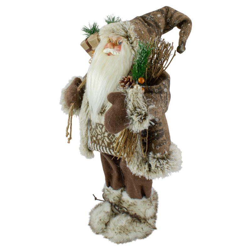 Northlight 18" Standing Santa Christmas Figure with Presents, 3 of 6