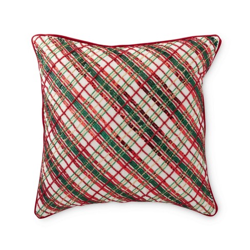 Plaid discount holiday pillows