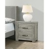 ORRD Rustic Light Grey Nightstand - 2 Drawers, Solid Wood Construction, Bedroom Furniture - 3 of 4