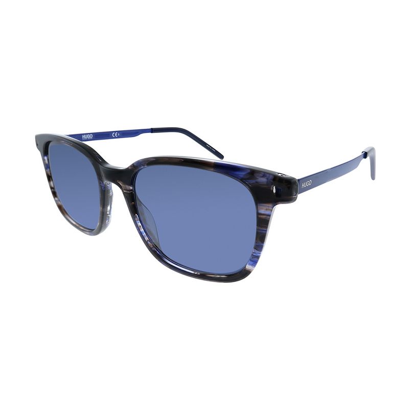 Hugo Boss BOSS 1036/S 38I Unisex Square Sunglasses Blue Horn 51mm, 1 of 4