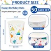 DYLIVeS 50 Count Birthday Cups - 9 OZ Hats Off Party Supplies, Colorful Paper Disposable Drinking Cups for Birthday Party Decorations and Favors - 2 of 4