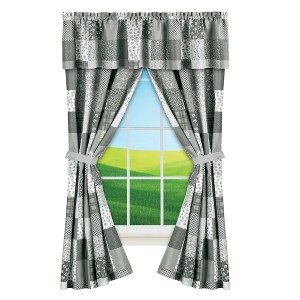 Collections Etc 5-Piece Classic Country Patchwork Curtain Set - 1 of 4