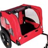 DOMETOUR Pet Bike Trailer for Small/Medium Dogs, Easy Fold, Quick Release Wheels, Non-Slip Floor, Internal Leash Red - 3 of 4
