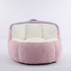 Homy Casa Oversized Faux Fur Bean Bag Chair, Cozy Floor Seat for Bedroom, Dorm & Living Room, Pink+White - 4 of 4