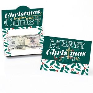 Big Dot of Happiness Religious Christmas - Merry Christmas Cross Money and Gift Card Holders - Set of 8 - 1 of 4