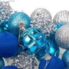 Juvale 35-Piece Mini Christmas Ornaments - Shatterproof Blue & Silver Christmas Ornaments, 1.5 Inch Christmas Balls - 4 of 4