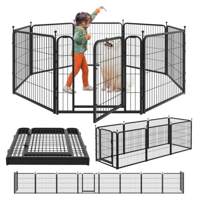 8 Panels Heavy Duty Dog Playpen 32"W×47”H Indoor Outdoor
