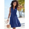 Women's Sleeveless Wrap Look Dress - LASCANA - 3 of 4