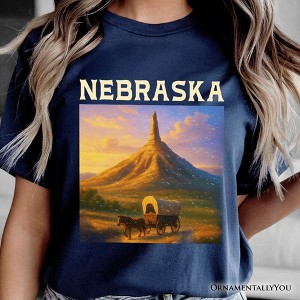 Scenic Nebraska State Chimney Rock Scenic T-Shirt, Western Landmark Tee and Historic Trail Keepsake Souvenir | OrnamentallyYou - 1 of 4