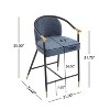 Christopher Knight Home Chaparral Contemporary Upholstered Iron 26 inch Counter Stool (Set of 2) - 3 of 4