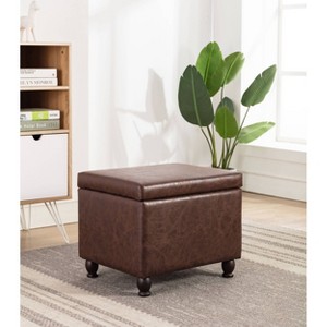 Rectangle Storage Ottoman with Hinged Lid - WOVENBYRD - 1 of 4