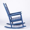 Oversized Patio Rocking Chair With Wood-Texture,Outdoor Rocking Chair,All Weather Resistant porch Rocking Chair -The Pop Home - 3 of 4