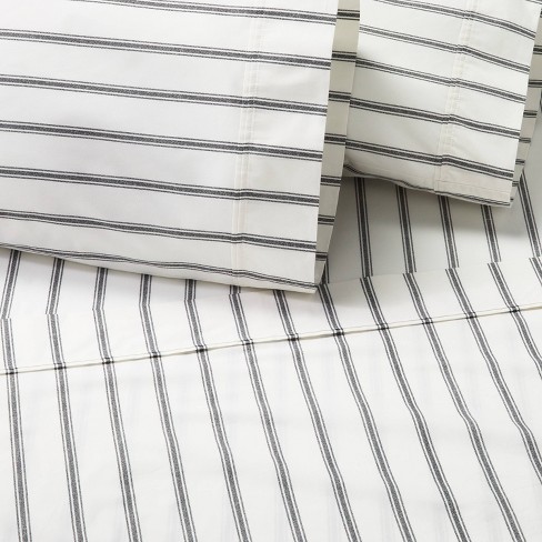 Gray store striped sheets