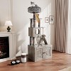 Cat Tree, 66.9-Inch Cat Tower with Litter Box Enclosure, Features Hammock & Washable Cushions, Multi-Level Cat Furniture for Indoor Cats - 2 of 4