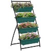 Vince 4-Tier Plastic Raised Garden Bed with Metal Frame, Planter Boxes with Stand for Vegetable, Flowers and Herbs, Outdoor Furniture - The Pop Home - 2 of 4