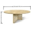 NicBex Natural Marble Small Coffee Table, Genuine Marble Round End Table, Stone Side Table for Living Room,17.7" Nightstand with Semi-Polished Surface - 4 of 4