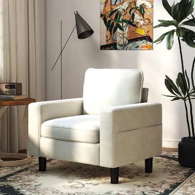Kinsuite Single Sofa Chair - 33" Modern Accent Chairs with Arms & Cushions, Beige