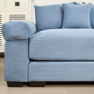 Racxily Ottoman Corduroy Sofa - Flexible Modular Config , Soft High-Density Fabric for Reading/Resting - 1 of 4
