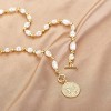 Y2K Baroque Pearl Choker | 18K Gold Plated Coin Charm Vintage Unisex Gift - 4 of 4