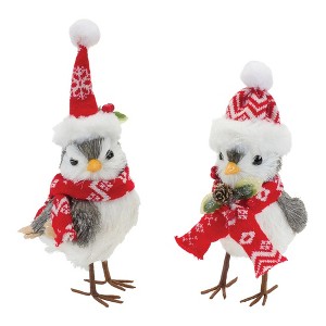 Melrose Winter Bird with Hat and Scarf (Set of 6) - 1 of 2